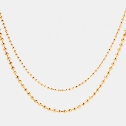 18K Gold-Plated Lobster Closure Bead Necklace